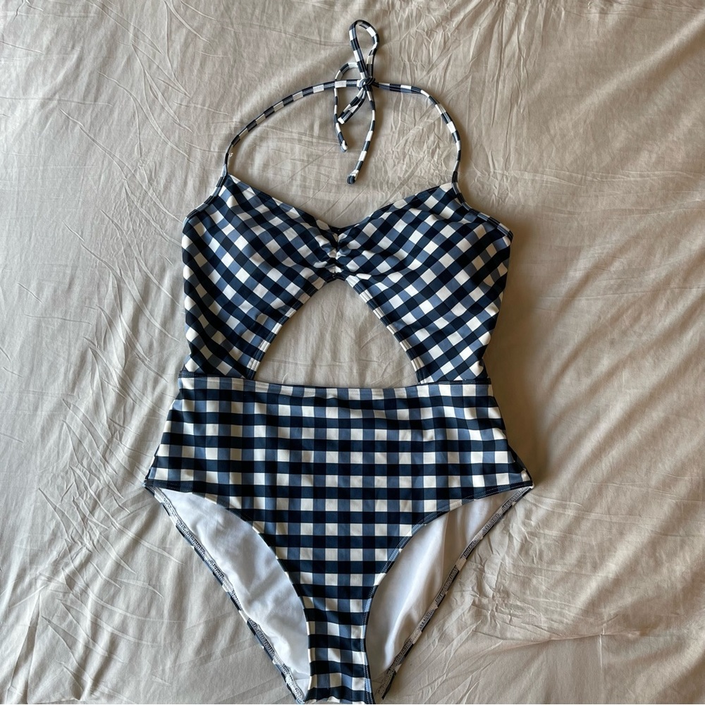 Abercrombie & Fitch Medium Blue Gingham Swimsuit
